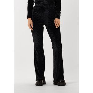 Colourful Rebel Jolie Zebra Velvet Flare Broeken Dames - Blauw