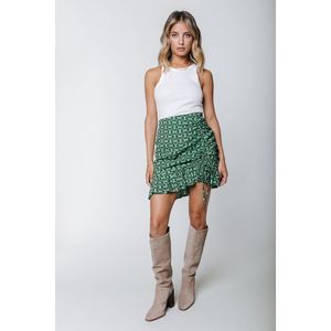 Colourful Rebel Ina Graphic Smock Mini Rok - Hoge Taille - Ruffle