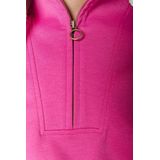 Colourful Rebel - Litzy Dropped Shoulder Zipper Sweater - Coltrui - Blauw - 71% Polyester 24% Viscose 5% Elastane