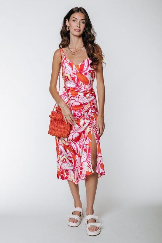 Colourful Rebel - Zeva Big Flower - Midi Dress - Bloemen dessin - 100% polyester