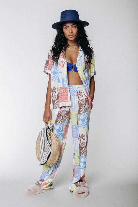 Colourful Rebel Melody Patchwork Straight Pants