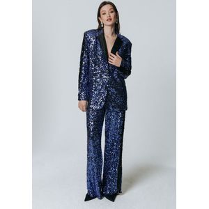 Flare Broek - Zwart - Pailletten - Hoge Taille - 100% Polyester