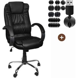 ONEIRO's Luxe Eco Ergonomische Bureaustoel LUEGO Zwart – verstelbaar – volwassen – kantoor – werk – meubels – stoelen – wonen – gaming stoel – vergaderstoel