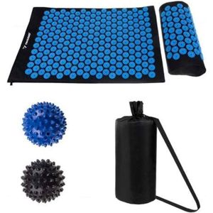 Oneiro's Luxe Acupressuur Mat met Kussen 65x40x2cm Spijkermat Incl. Gratis App & 2x Triggerpoint Bal Draagtas Shakti mat -