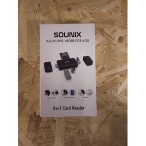 Sounix - 6 in 1 Kaartlezer - Multi-Functioneel - Zwart - Kunststof