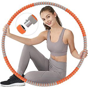 Hoelahoep - Fitness - hoelahoep met gewicht - verstelbaar in maat - hula hoop fitness - grijs/blauw - Cadeau