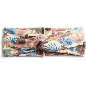 Haarband Bloemen Leaf Crème / Roze / Blauw | Katoen | Bandana | Fashion Favorite