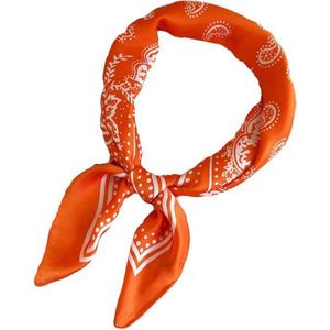 Paisley Bandana / Zakdoek Oranje | Polyester - Satijnlook | 70 x 70 cm