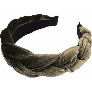 Velvet Diadeem / Haarband | Groen / Olive | Fluweel / Polyester