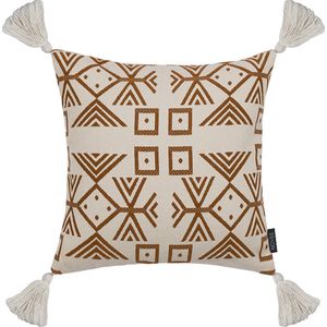 Coffee Tassle Kussenhoes | Katoen / Polyester | 45 x 45 cm