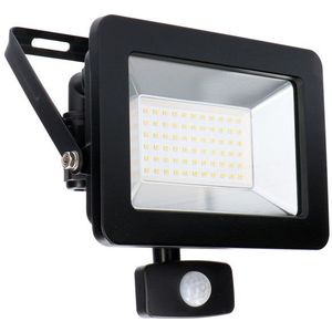 LED Breedstraler met sensor 50W | 4000K | IP44 | 5500 lumen | Zwart