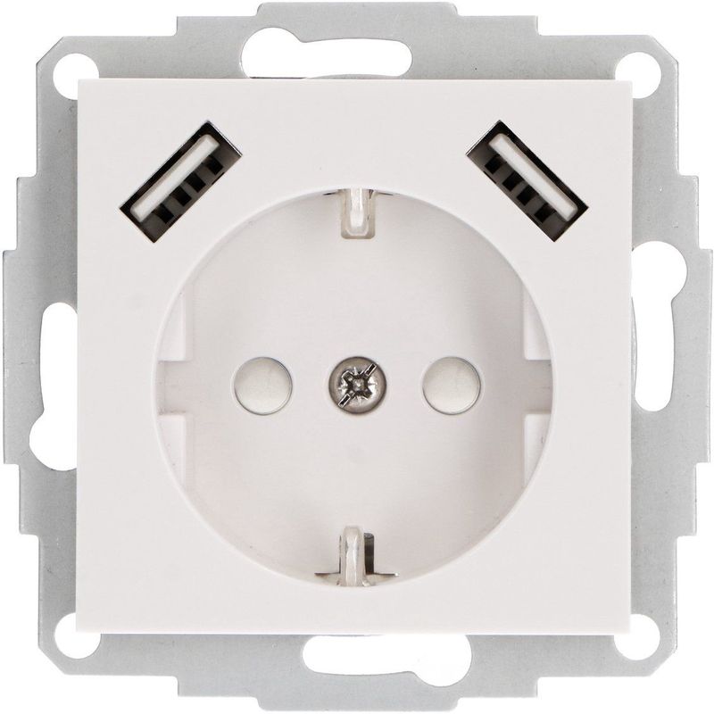 LED's Light USB Contactdoos - Inbouw stekkerdoos - Stopcontact met beveiliging