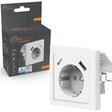 LED's Light USB-C Contactdoos - Inbouw stekkerdoos - Stopcontact met beveiliging