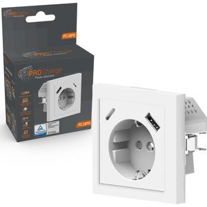 LED's Light USB-C Contactdoos - Inbouw stekkerdoos - Stopcontact met beveiliging