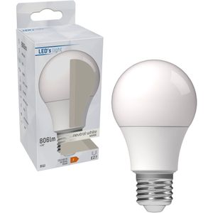 LED Lamp Peertje A60 - Koud Wit Licht - E27 Fitting - 8W (60W)