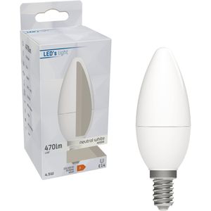 LED Lamp Kaars C35 - Koud Wit Licht - 4.9W - E14 Fitting - 470 Lumen
