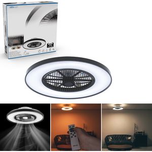 Venticello LED plafondlamp met ventilator 60 cm - 8 standen - Incl. afstandsbediening