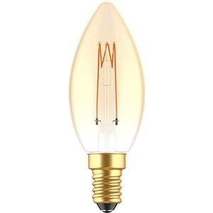 123led LED lamp E14 | Kaars C35 | Spiraal filament | Goud | 1800K | Dimbaar | 2.5W (15W)