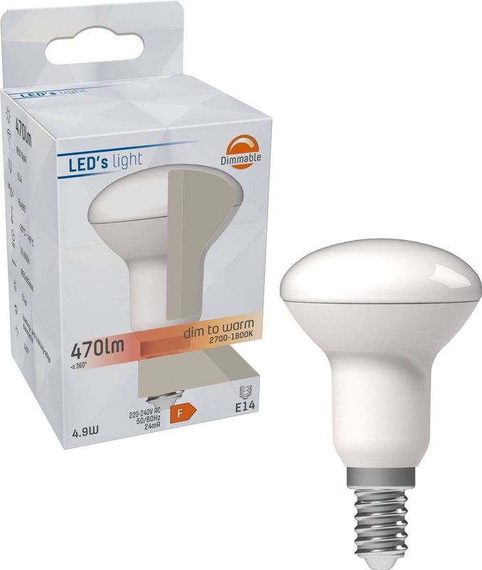 Dimbare E14 LED Lamp - R50 - Dimbaar Warm Wit Licht - 470 lm