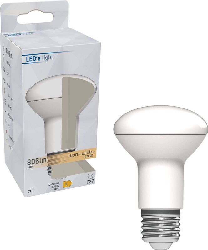 LED R63 Lamp - Warm Wit - E27 Fitting - Reflecterend Glas - 806 Lumen - 7W