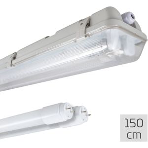 LED's Light Dubbele LED TL lamp 150 cm - compleet met LED buizen - Binnen en buiten - 6200 lm