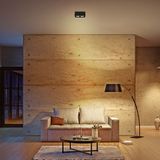 LED's Light Cube LED Plafondlamp - 2 lichtpunten - Draaibaar licht - Staal - 20 x 8 cm - Zwart