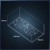 LED's Light Cube LED Plafondlamp - 2 lichtpunten - Draaibaar licht - Staal - 20 x 8 cm - Zwart