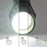 LED zaklamp op batterijen | 6x AAA | 900 lumen | IP44 | Antraciet