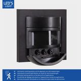 Inbouw Bewegingssensor - Zwart - PIR - 180º Detectiehoek - Bereik 2 tot 8 meter