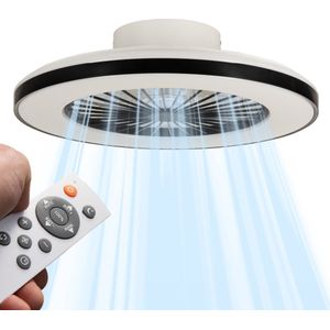 123led - Plafondventilator - Zwart - 55W - Dimbaar - LED Lamp
