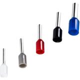 Assortimentsdoos Nylon Hulzen - Blauw Zwart Rood Grijs Wit - 5 Maten van 0.5mm² tot 2.5mm² - 400 Stuks