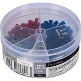Assortimentsdoos Nylon Hulzen - Blauw Zwart Rood Grijs Wit - 5 Maten van 0.5mm² tot 2.5mm² - 400 Stuks