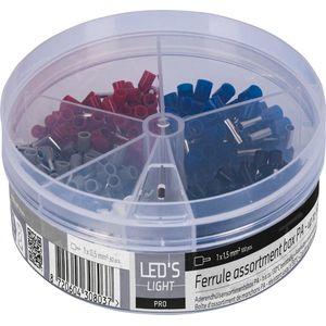 Assortimentsdoos Nylon Hulzen - Blauw Zwart Rood Grijs Wit - 5 Maten van 0.5mm² tot 2.5mm² - 400 Stuks