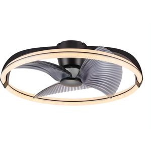 LED's Light Plafondventilator XL 74 cm - Bedienbaar met afstandsbediening - Zwart