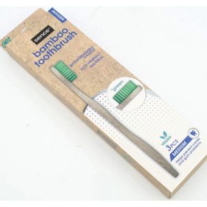 Sence - Bamboo Tandenborstel - Medium - Set van 3 Stuks!!- Groen.