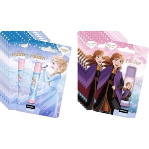 Disney Frozen Lip Balm 12 Stuks - 6x Blueberry Elsa / 6x Passionfruit Anna