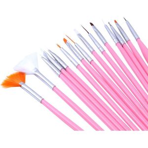 Isabelle Nails Penselen Set Roze 15 Stuks