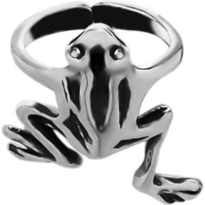 Zilveren ear cuff, kikker