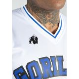 San Mateo - T-shirt - Wit/Blauw - Polyester - Normale Pasvorm