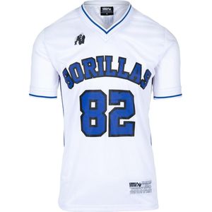 San Mateo - T-shirt - Wit/Blauw - Polyester - Normale Pasvorm