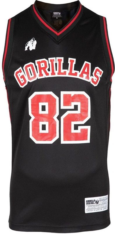 Gorilla Wear - San Meteo Jersey Tanktop - Zwart/Rood - Polyester