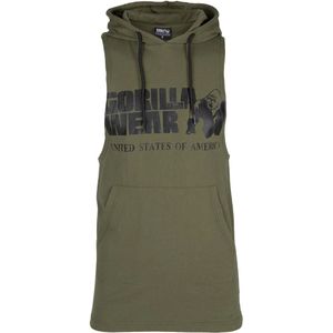 Gorilla Wear - Rogers - Tanktop - Legergroen - Mouwloze Hoodie