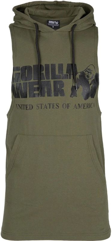 Gorilla Wear - Rogers - Tanktop - Legergroen - Mouwloze Hoodie
