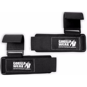 Gorilla Wear Weight Lifting Hooks - Zwart / Wit