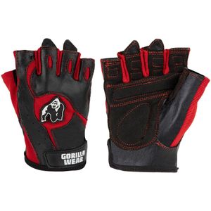 Gorilla Wear Mitchell Training Gloves - Fitness Handschoenen - Zwart/Rood - S