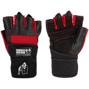 Gorilla Wear - Dallas Wrist Wrap Handschoenen - Sporthandschoenen Unisex - Zwart/Rood - 3XL