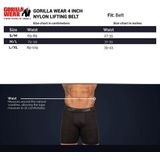 Gorilla Wear 4 Inch Nylon Lifting Belt - Zwart / Goud - S/M