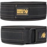 Gorilla Wear 4 Inch Nylon Lifting Belt - Zwart / Goud - S/M