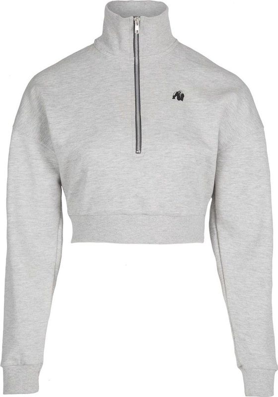 Gorilla Wear - Ocala Cropped Half-Zip Sweatshirt - Grijs