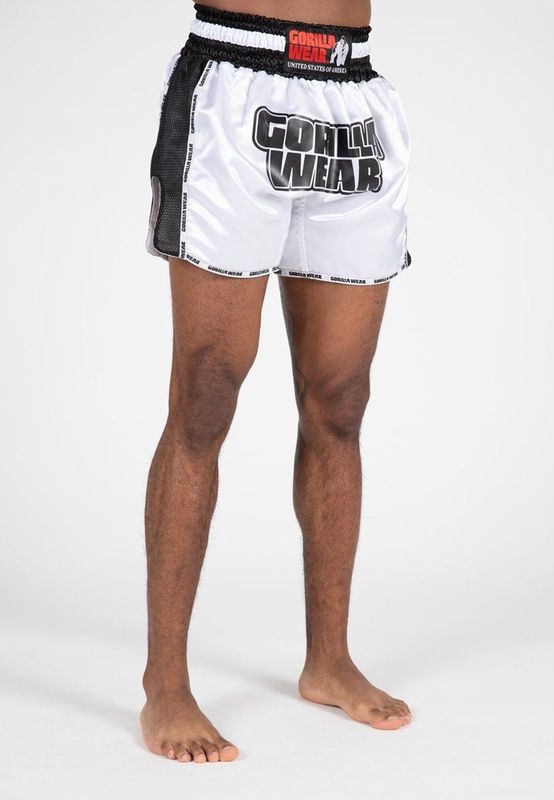 Gorilla Wear - Piru Muay Thai Shorts - Wit/Zwart